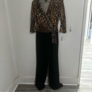 Leopard Print Wrap Jumpsuit